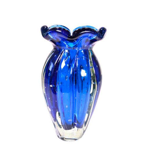 Vaso de Murano Jasmine Safira 19x12 Cm