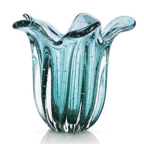 Vaso de Murano São Marcos - Cristal Verde Esmeralda 21cm