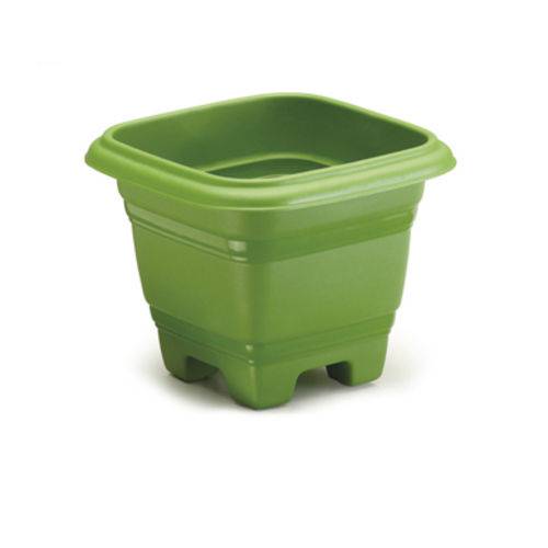 Vaso de Plastico Quadrado Verde Numero 17 18x14cm