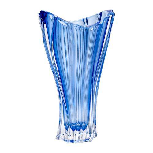 Vaso de Vidro 32cm Azul Plantica Bohemia