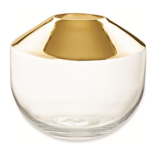 Vaso de Vidro Dourado 16cm Oliver Mart