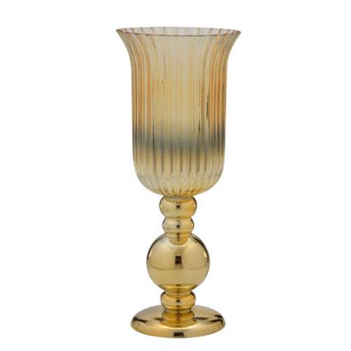 Vaso de Vidro Dourado Rajado 46 Cm