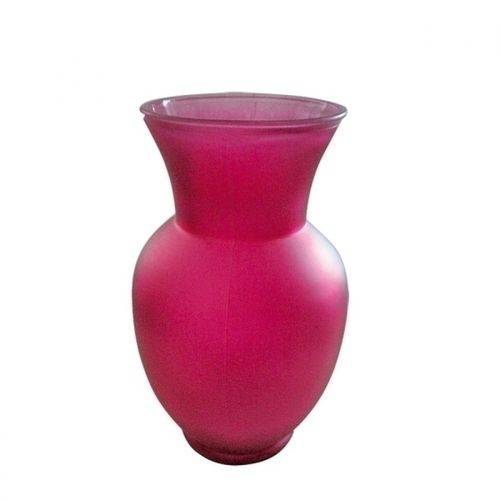 Vaso de Vidro Rosa 14x22cm - Led Lustre