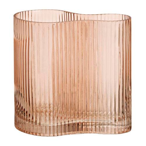 Vaso de Vidro Rosa 18cm Burle Marx 9019 Mart
