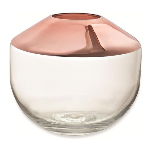 Vaso de Vidro Rosé Gold 16cm Oliver Mart