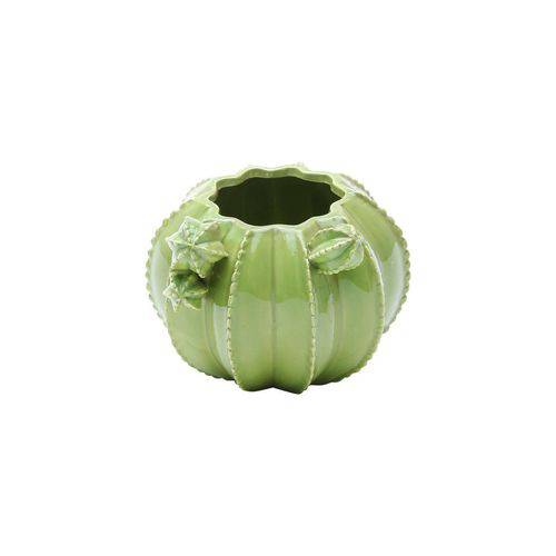 Vaso Decorativo 15 Cm de Cerâmica Verde Cactos Prestige - 25665