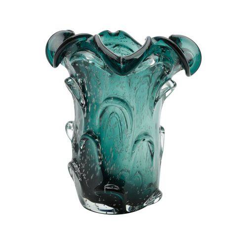 Vaso Decorativo 24 Cm de Vidro Verde Esmeralda Italy Lyor - L4149