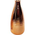 Vaso Decorativo Cerâmica Bottle Rings Pequeno Urban Dourado - 25,2x10,2x10,2cm