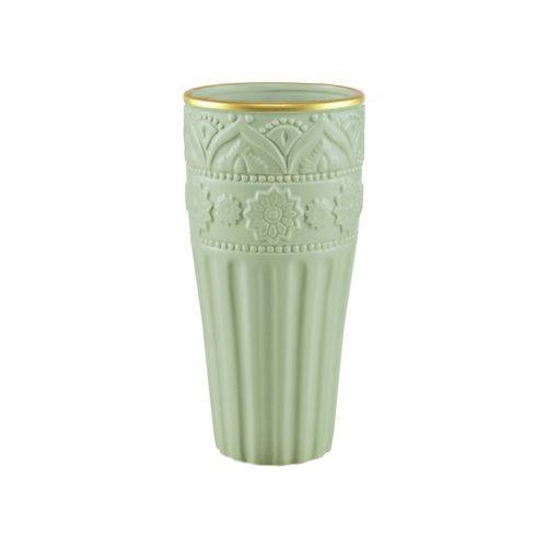 Vaso Decorativo Cerâmica Cinza 12,5x25x12,5cm