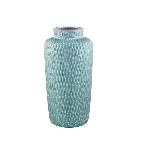 Vaso Decorativo Cerâmica Cinza 16,5X32X16,5Cm