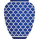 Vaso Decorativo Cerâmica Dedal Indigo Turkish Fence Urban Azul - 25x20x20cm