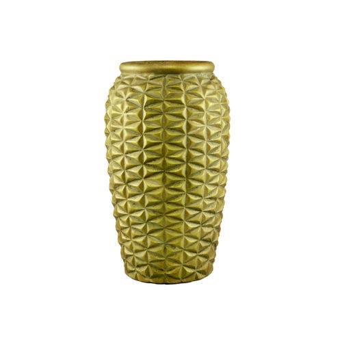 Vaso Decorativo Cerâmica Dourado 20X33,5Cm