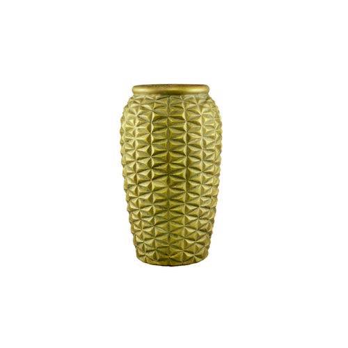 Vaso Decorativo Cerâmica Dourado 17,5X26X17,5Cm