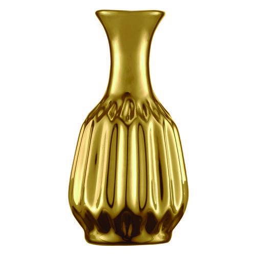 Vaso Decorativo Cerâmica Dourado 6,5x12,5x6,5cm
