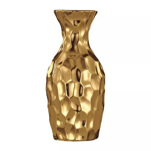 Vaso Decorativo Cerâmica Dourado 6,5x12cm 5638