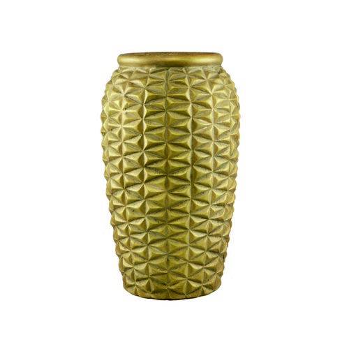 Vaso Decorativo Cerâmica Dourado 22X41X22Cm
