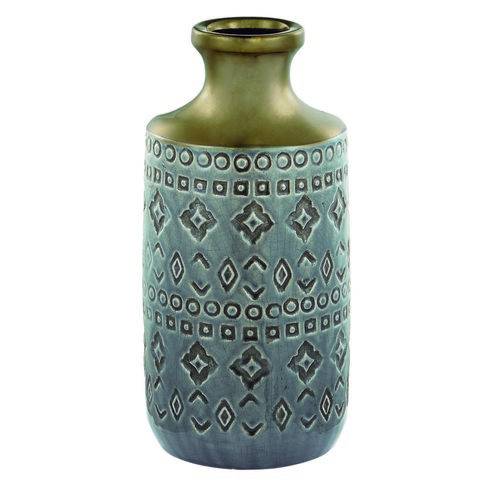 Vaso Decorativo Cerâmica Indigo 12,5X26X12,5Cm