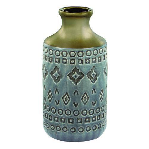 Vaso Decorativo Cerâmica Indigo 10,5x20x10,5cm