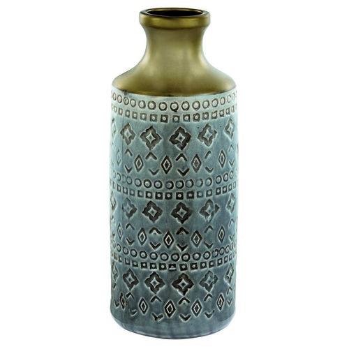 Vaso Decorativo Cerâmica Indigo 15X37,5X15Cm