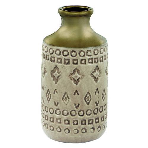 Vaso Decorativo Cerâmica Nude 10,5X20X10,5Cm