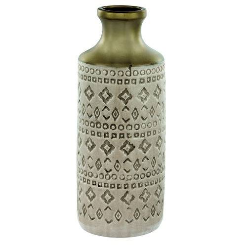 Vaso Decorativo Cerâmica Nude 15X37,5X15Cm