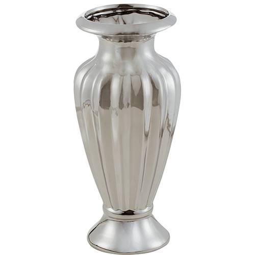 Vaso Decorativo Cerâmica Prestige Branco - 12x28x10cm