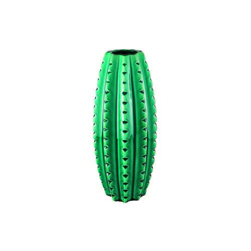 Vaso Decorativo Cerâmica Verde 11X25X11Cm