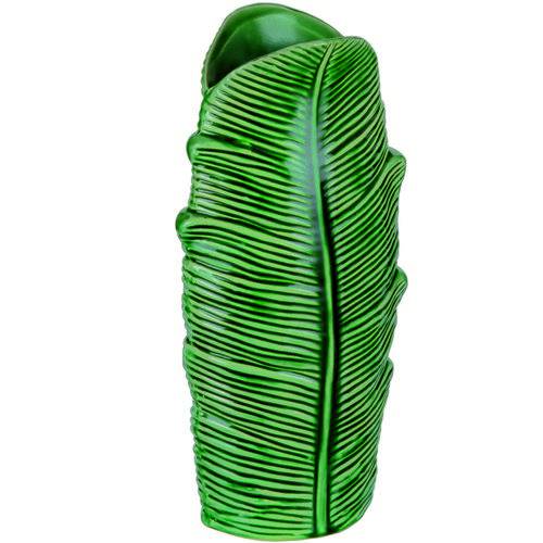 Vaso Decorativo Cerâmica Verde 15,5X30,5X9,5Cm