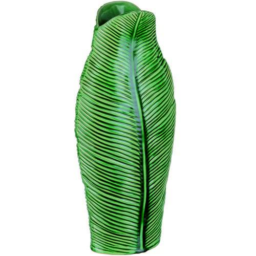 Vaso Decorativo Cerâmica Verde 19X41X10Cm