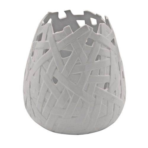 Vaso Decorativo de Cerâmica Branco - 31 Cm
