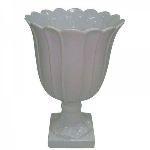 Vaso Decorativo de Cerâmica Branco - 41 X 27 Cm