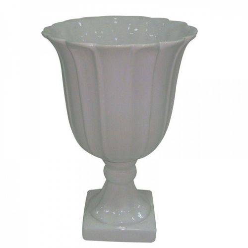 Vaso Decorativo de Cerâmica Branco - 35 X 23 Cm