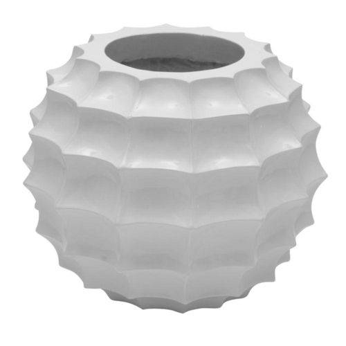 Vaso Decorativo de Cerâmica Branco - 33 X 27 Cm