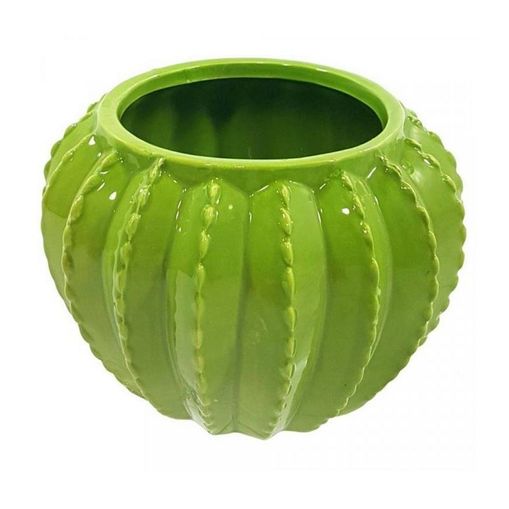 Vaso Decorativo de Cerâmica Cacto Verde 14,5cmx10,5cm Prestige