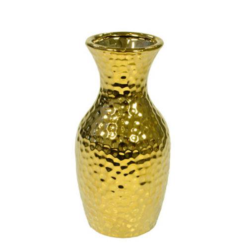 Vaso Decorativo de Cerâmica Dourado 16,5 Cm