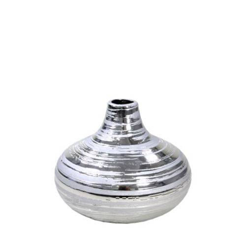 Vaso Decorativo de Cerâmica Prata 12,5 Cm