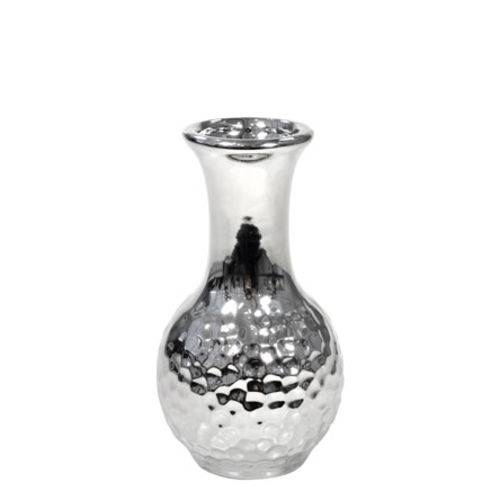 Vaso Decorativo de Cerâmica Prata 12,5 Cm