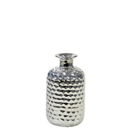 Vaso Decorativo de Cerâmica Prata 15 Cm
