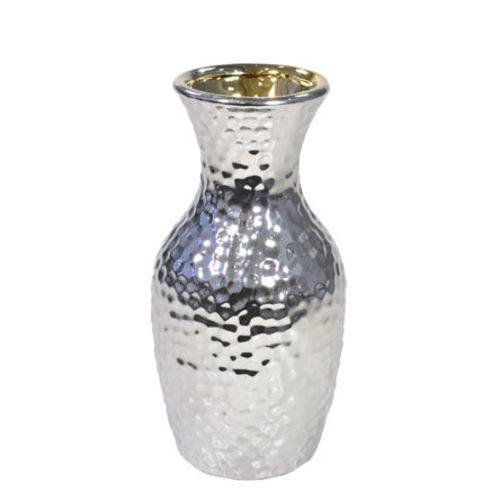 Vaso Decorativo de Cerâmica Prata 16,5 Cm