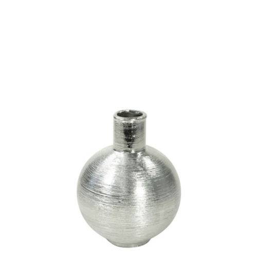 Vaso Decorativo de Cerâmica Prata 17,5 Cm