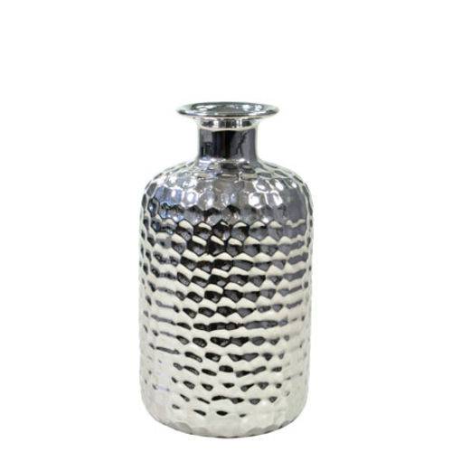 Vaso Decorativo de Cerâmica Prata 19,5 Cm