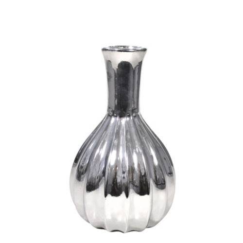 Vaso Decorativo de Cerâmica Prata 19,5 Cm