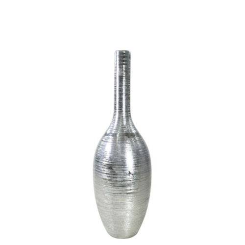Vaso Decorativo de Cerâmica Prata 40 Cm