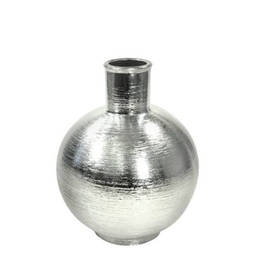 Vaso Decorativo de Cerâmica Prata 22,5 Cm