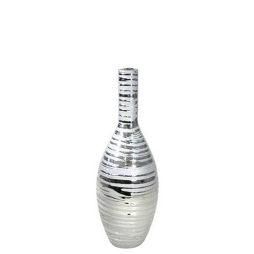 Vaso Decorativo de Cerâmica Prata 29,5 Cm