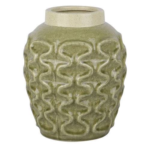 Vaso Decorativo de Cerâmica Verde 20,5x25,5cm