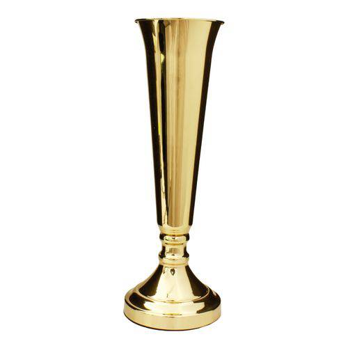 Vaso Decorativo de Metal Dourado