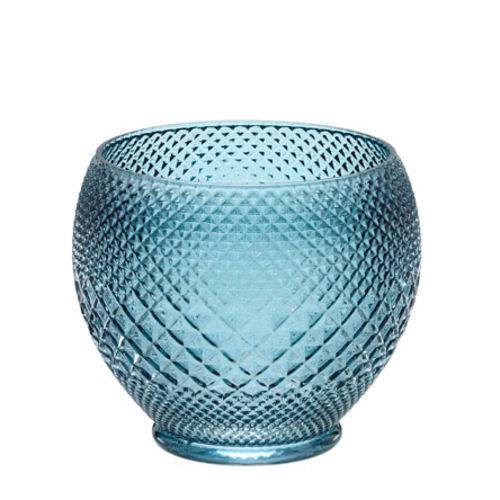 Vaso Decorativo de Vidro Azul 19x17 Cm