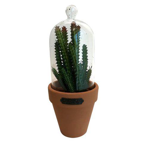 Vaso Decorativo de Vidro com Tampa Candelabra Cactus Urban - H40910
