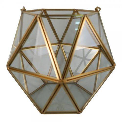 Vaso Decorativo de Vidro e Metal 18 Cm